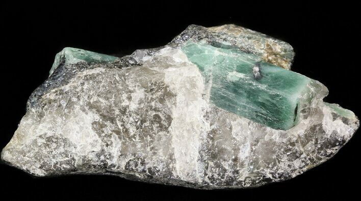 Beryl (Var: Emerald) Crystals in Biotite & Quartz - Bahia, Brazil #44125